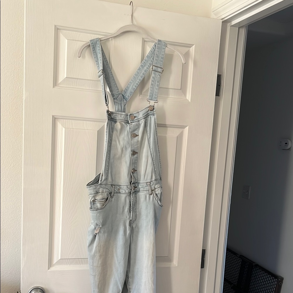 Light Wash Denim Overalls - Women's Jeans